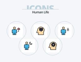 mänsklig linje fylld ikon packa 5 ikon design. mänsklig. avatar. dusch. Gjort. kolla upp vektor