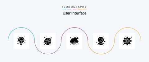 användare gränssnitt glyf 5 ikon packa Inklusive . inställningar. regnig. redskap. effektivisera vektor