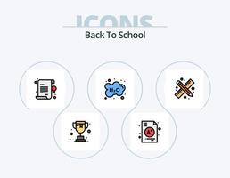 tillbaka till skola linje fylld ikon packa 5 ikon design. utbildning. tillbaka till skola. skola. tillbaka till skola. klämma vektor
