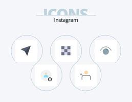 Instagram platt ikon packa 5 ikon design. Kolla på. öga. Instagram. set. Galleri vektor