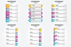 flaches Designset der Vektorillustrations-Infografiken für Werbebroschürenflieger und -zeitschrift vektor