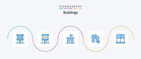 byggnader blå 5 ikon packa Inklusive Port. byggnader. mario. verklig. hitta vektor