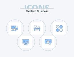 modernes Geschäft blau Icon Pack 5 Icon Design. Graph. Analytik. analytisch. Präsentation. suchen vektor