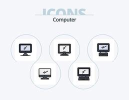 Computerzeile gefüllt Icon Pack 5 Icon Design. . vektor