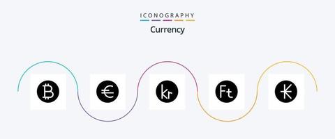 valuta glyf 5 ikon packa Inklusive Ungern. forint . valuta . isländsk vektor