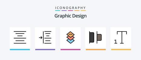Designlinie gefüllt 5 Icon Pack inklusive . ausrichten. führend. kreatives Symboldesign vektor
