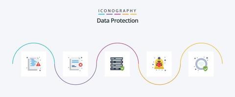 Datenschutz Flat 5 Icon Pack inklusive Sicherheit. Glocke. Sicherheit. Alarm. Server vektor