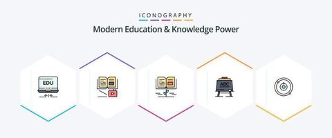 modern utbildning och kunskap kraft 25 fylld linje ikon packa Inklusive . utbildning . lära sig. plenet. vektor