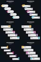 vektor 6 infographics packa presentation glida mall 5 steg cykel diagram och tidslinjer