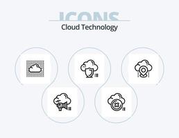 Cloud-Technologie-Line-Icon-Pack 5 Icon-Design. Daten. Wolke. verbinden. Lagen. Himmel vektor