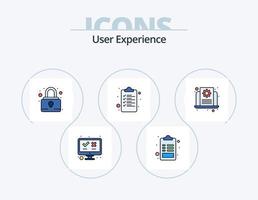 Benutzererfahrung Zeile gefüllt Icon Pack 5 Icon Design. seo. dokumentieren. Liste. Benutzer. Geschäft vektor