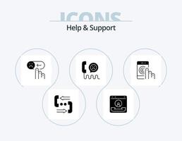 Hilfe und Support Glyph Icon Pack 5 Icon Design. Hilfe. Kontakt. Kontakt. Unterstützung. Bewertung vektor