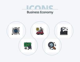 Economy Line gefüllt Icon Pack 5 Icon Design. Geld. Finanzen. wirtschaftlich. Wirtschaft. Abakus vektor