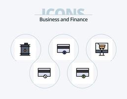 Finanzlinie gefüllt Icon Pack 5 Icon Design. Geld. Finanzen. Geschäft. Computer. Geld vektor