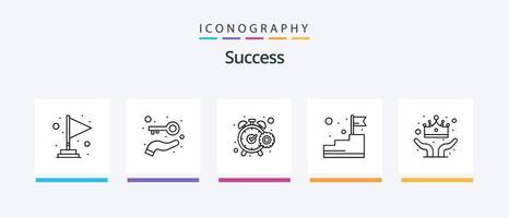 Success Line 5 Icon Pack inklusive Gewinner. Wettbewerb. Büro. Sterne. Bewertung. kreatives Symboldesign vektor