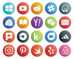 20 Social-Media-Icon-Packs, einschließlich Uber Mail iBooks E-Mail-Messenger vektor