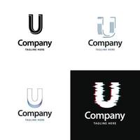 Buchstabe u großes Logo-Pack-Design kreatives modernes Logo-Design für Ihr Unternehmen vektor