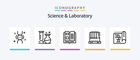 Science Line 5 Icon Pack inklusive Biogefährdung. Wissenschaft. Biologie. Labor. Chemie. kreatives Symboldesign vektor