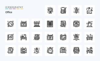 25 Office-Line-Icon-Pack vektor