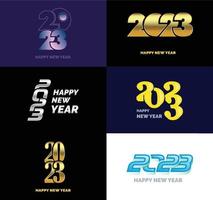 stor uppsättning av 2023 Lycklig ny år logotyp text design 2023 siffra design mall vektor