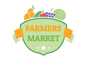 flache Logo-Schablone des Landwirtschaftsmarktes flache