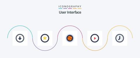 Benutzeroberfläche Flat 5 Icon Pack inklusive Schnittstelle. Benutzer. Globus. spielen. Netz vektor