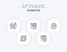 Kontakt oss linje ikon packa 5 ikon design. id. högtalare. fax. ljud. browser vektor