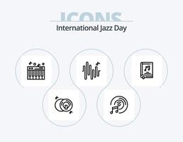 internationell jazz dag linje ikon packa 5 ikon design. . sångare. . musik vektor