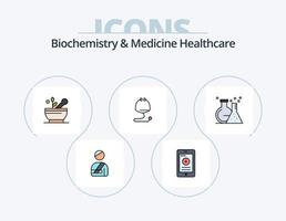 Biochemie und Medizin Gesundheitswesen Linie gefüllt Icon Pack 5 Icon Design. Medizin. Arzneimittel. Flasche. medizinisch. Aufputschmittel vektor