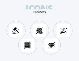 Business-Glyphen-Icon-Pack 5 Icon-Design. Wachstum. falsch. Gericht. Ziel. vermissen vektor