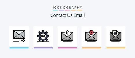 E-Mail-Zeile gefüllt 5 Icon Pack inklusive Entfernen. Email. Email. hochladen. Brief. kreatives Symboldesign vektor