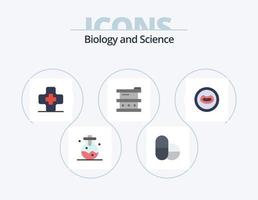 Biologie flach Icon Pack 5 Icon Design. . Mund. Biochemie. Lippen. Labor vektor