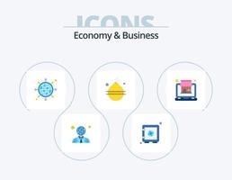 Wirtschaft und Business Flat Icon Pack 5 Icon Design. online. Warnung. Netzwerk. Bombe. Termin vektor