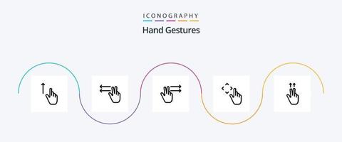 hand gester linje 5 ikon packa Inklusive Posten. fingrar. fingrar. flytta. upp vektor