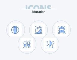 Bildung blau Icon Pack 5 Icon Design. System. Planet. Sommer. Orbit. Globus vektor