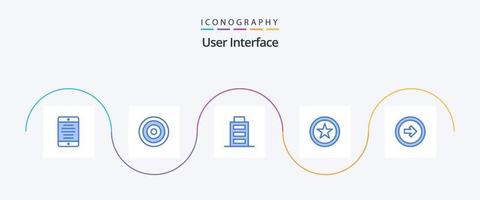 användare gränssnitt blå 5 ikon packa Inklusive användare gränssnitt. knapp. batteri. pil. gränssnitt vektor