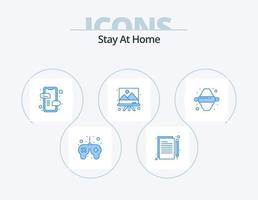 bleib zu hause blau icon pack 5 icon design. Küche. malen. Bearbeitung. Zeichnung. Plaudern vektor