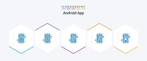 android app 25 blå ikon packa Inklusive Integritet. Karta. data. sväng av vektor