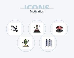 Motivationslinie gefüllt Icon Pack 5 Icon Design. . Massage. Standort. Spa. Leistung vektor