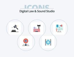 digital lag och ljud studio platt ikon packa 5 ikon design. lagman. internet. digital. digital. lag vektor