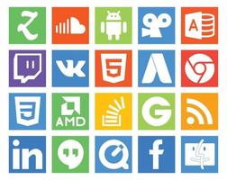 20 Social Media Icon Pack inklusive Überlauffrage vk stockoverflow css vektor