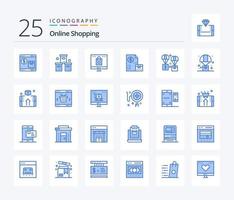 uppkopplad handla 25 blå Färg ikon packa Inklusive marknadsföra. kontanter. förpackning. handla. uppkopplad vektor