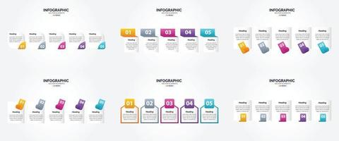 flaches Designset der Vektorillustrations-Infografiken für Werbebroschürenflieger und -zeitschrift vektor