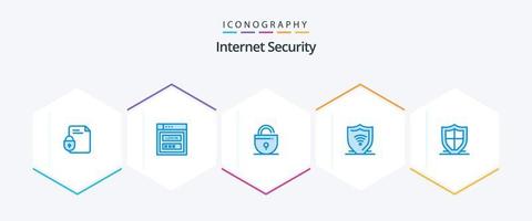 Internet Security 25 Blue Icon Pack inklusive Schild. Internet sicherheit. Web-Sicherheit. Internet. Sicherheit vektor