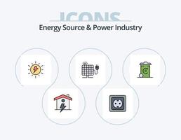 Energiequelle und Stromindustrie Linie gefüllt Icon Pack 5 Icon Design. recyceln. Recycling. Hand. Behälter. freundlich vektor