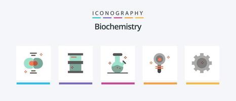 biokemi platt 5 ikon packa Inklusive redskap. kemi. farlig. cell. biokemi. kreativ ikoner design vektor