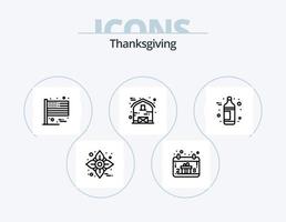 Thanksgiving Line Icon Pack 5 Icon Design. Getreide. Weizen. Schokolade. das Erntedankfest. Getreide vektor