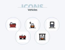 Fahrzeuge Linie gefüllt Icon Pack 5 Icon Design. . Service. Aufladung. Reparatur. Lieferwagen vektor