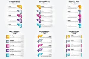 flaches Designset der Vektorillustrations-Infografiken für Werbebroschürenflieger und -zeitschrift vektor