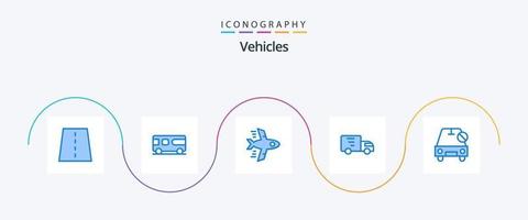 Fahrzeuge blau 5 Icon Pack inklusive deaktiviert. LKW. Fahrzeug. Transport. Lieferung vektor